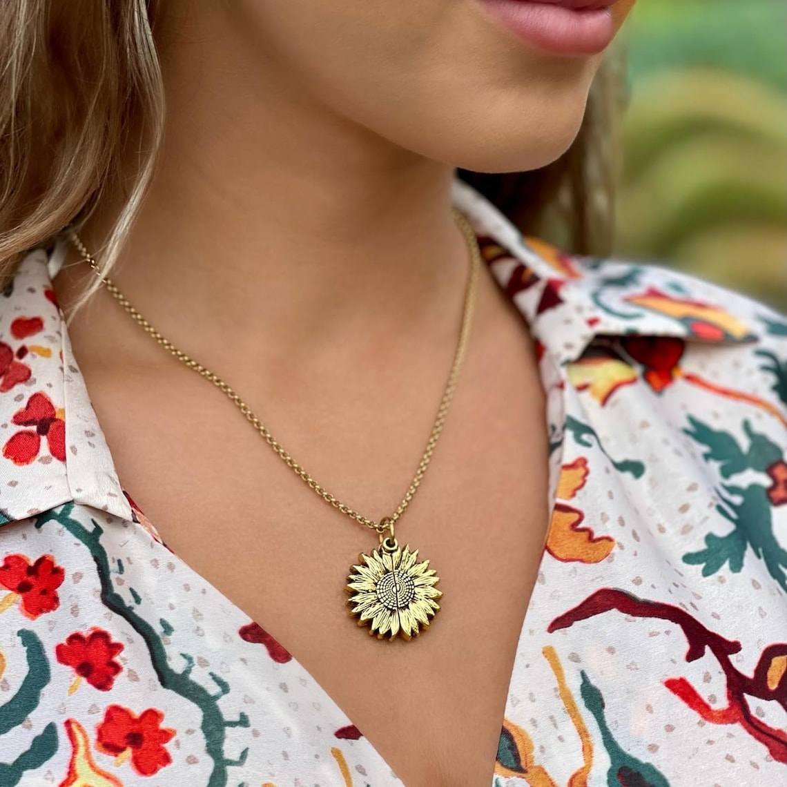 Eres mi sol - Sunflower Pendant Necklace