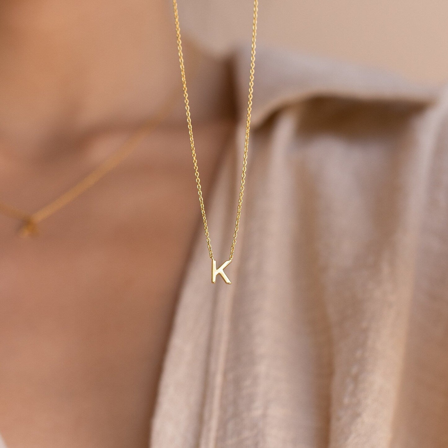 Delicate Initial Necklace – Elegant Letter Pendant Necklace