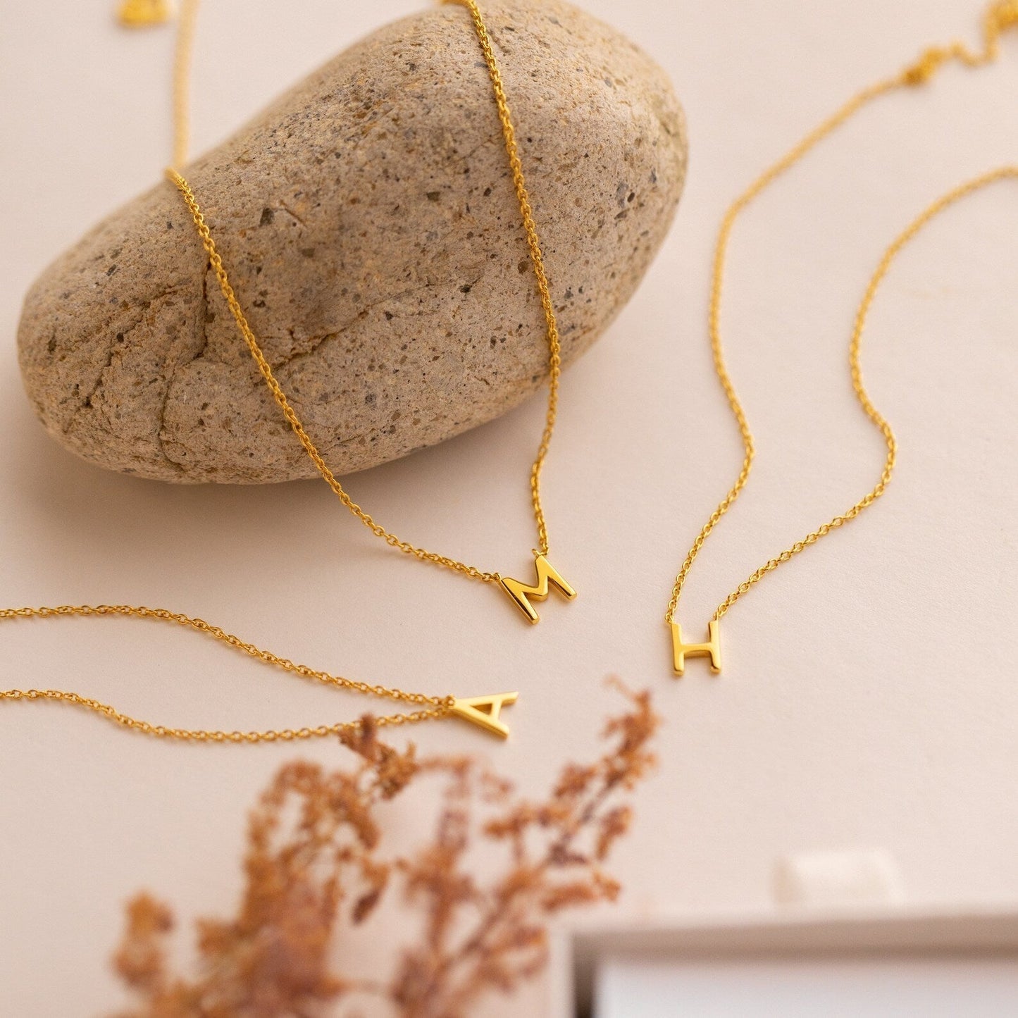 Delicate Initial Necklace – Elegant Letter Pendant Necklace
