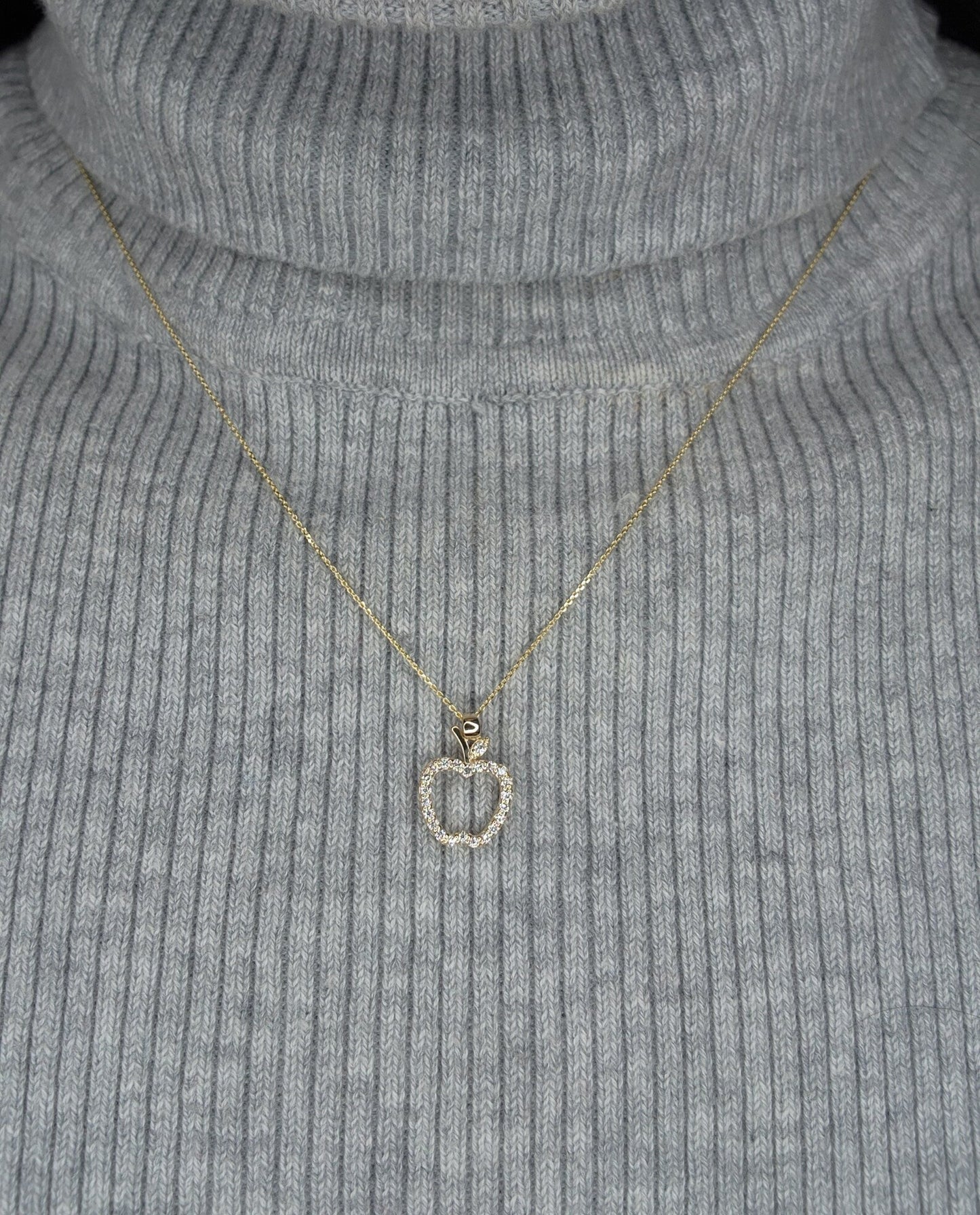 Elegant Gold Open Apple Necklace – Timeless & Stylish