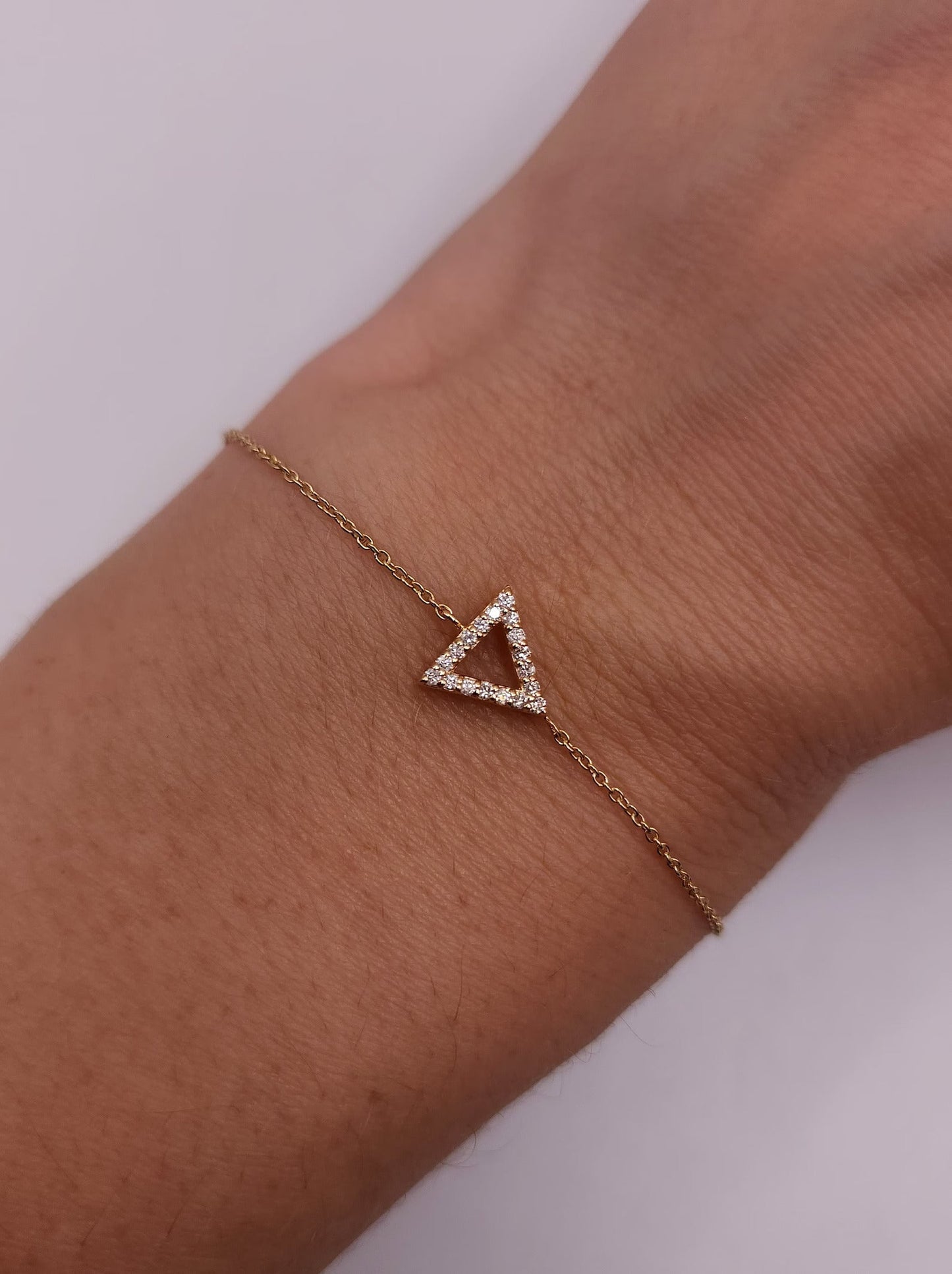 Gold Open Triangle Bracelet – Minimalist & Elegant