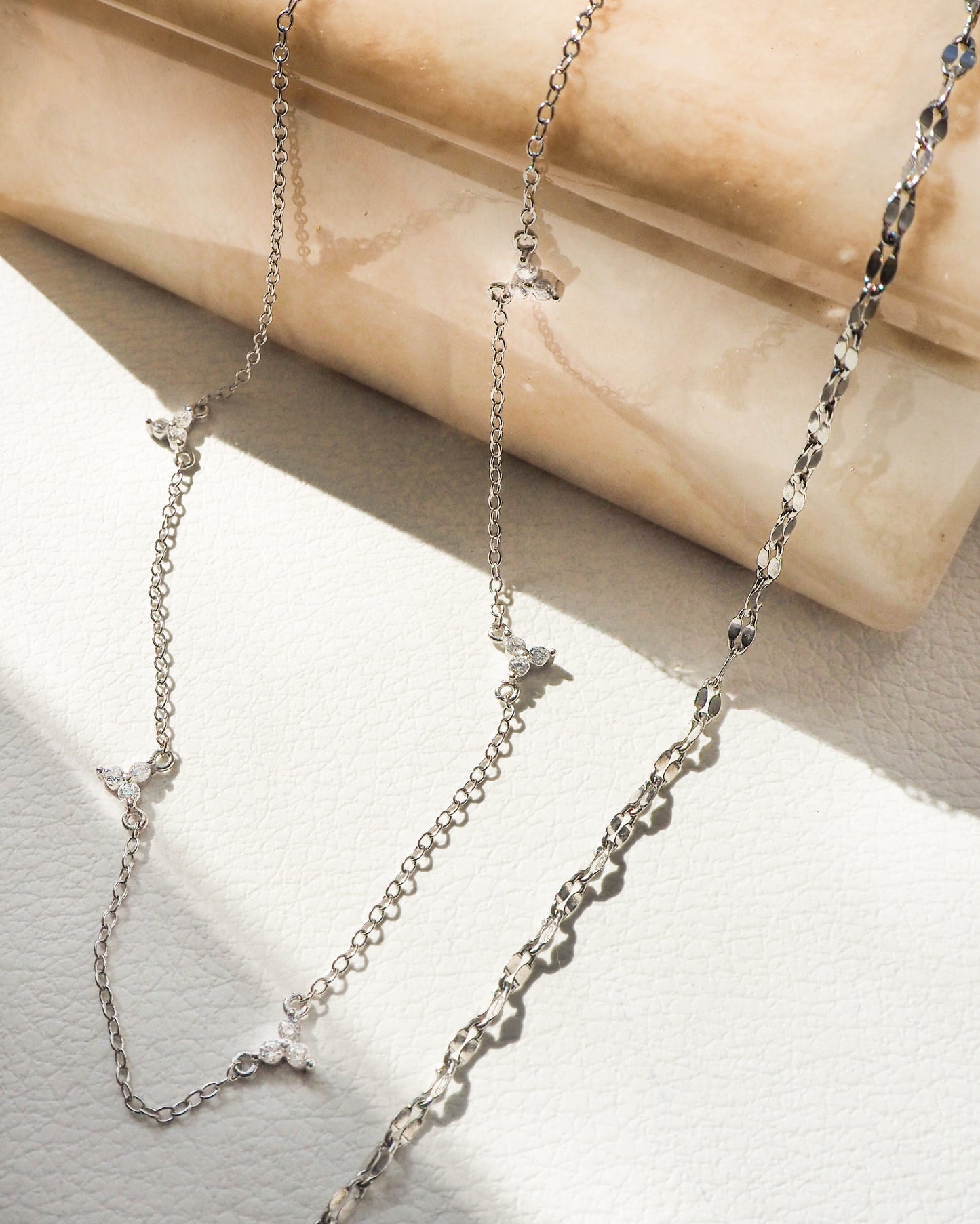Cluster Crystal Silver Necklace