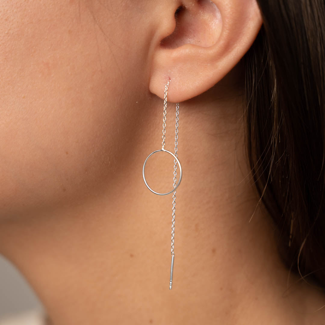 Thread Circle Earrings - Long and Hanging Earrings