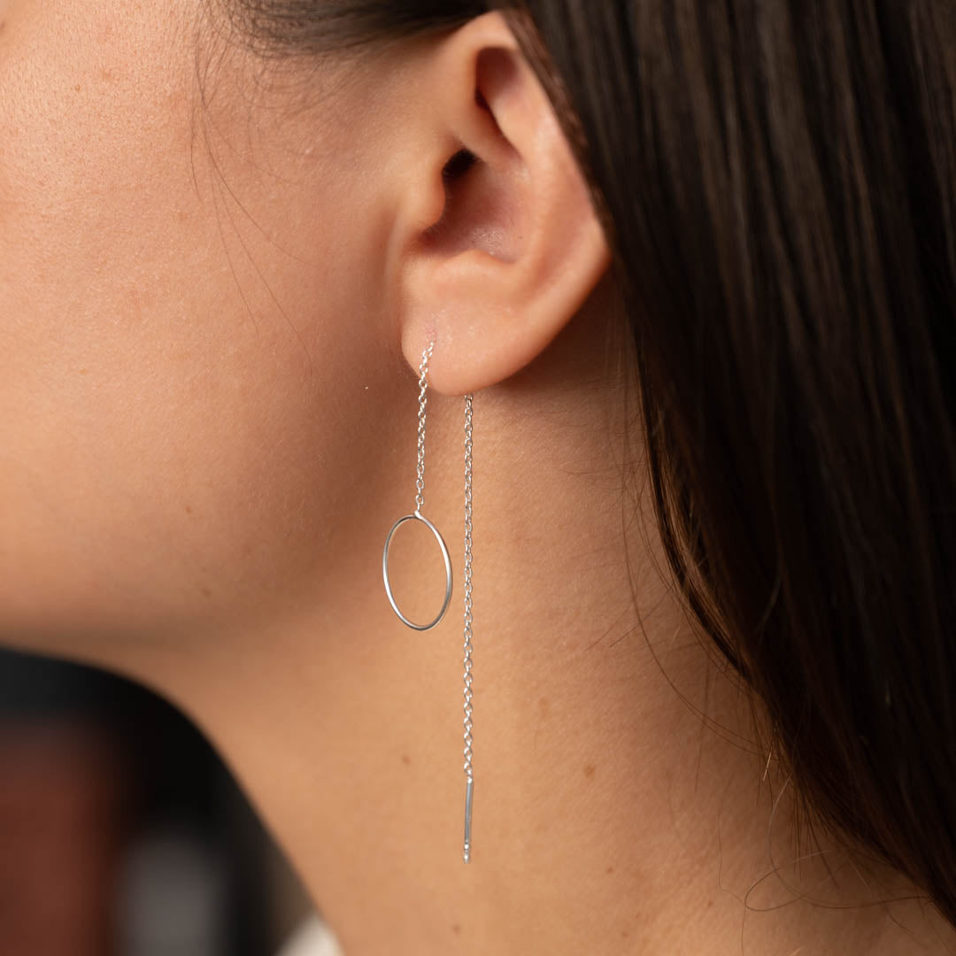 Thread Circle Earrings - Long and Hanging Earrings