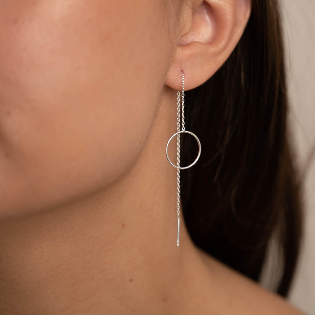 Thread Circle Earrings - Long and Hanging Earrings