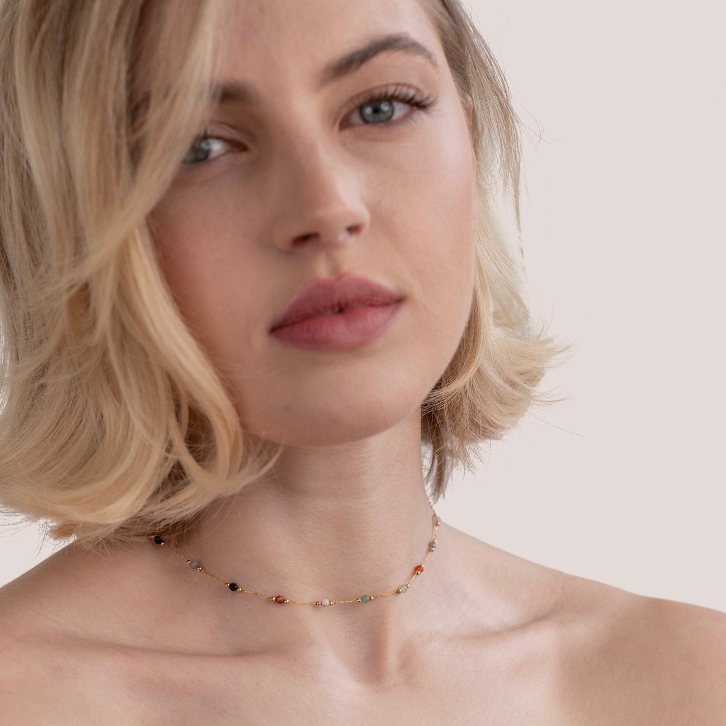 Lala - Beaded and Stone Necklace