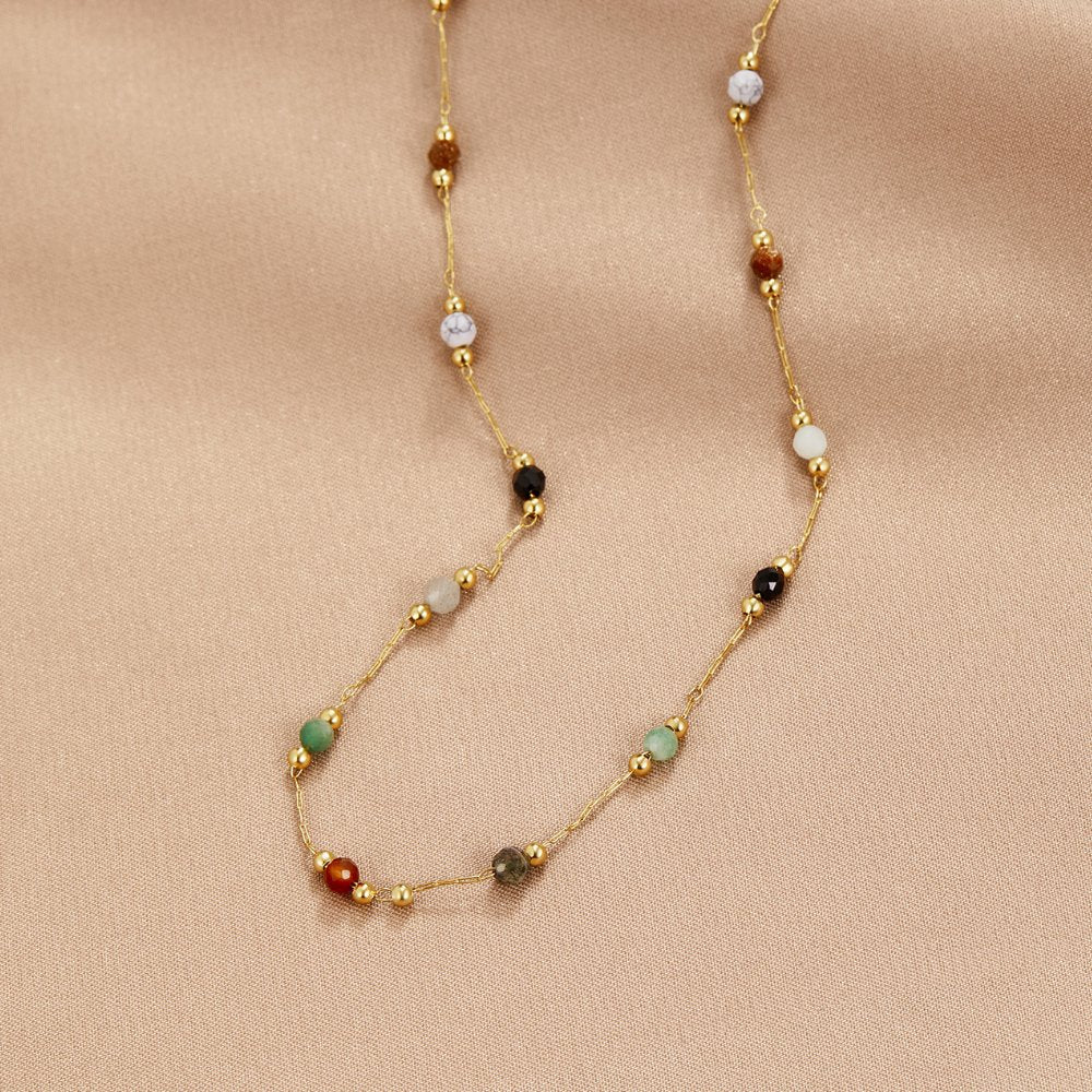 Lala - Beaded and Stone Necklace