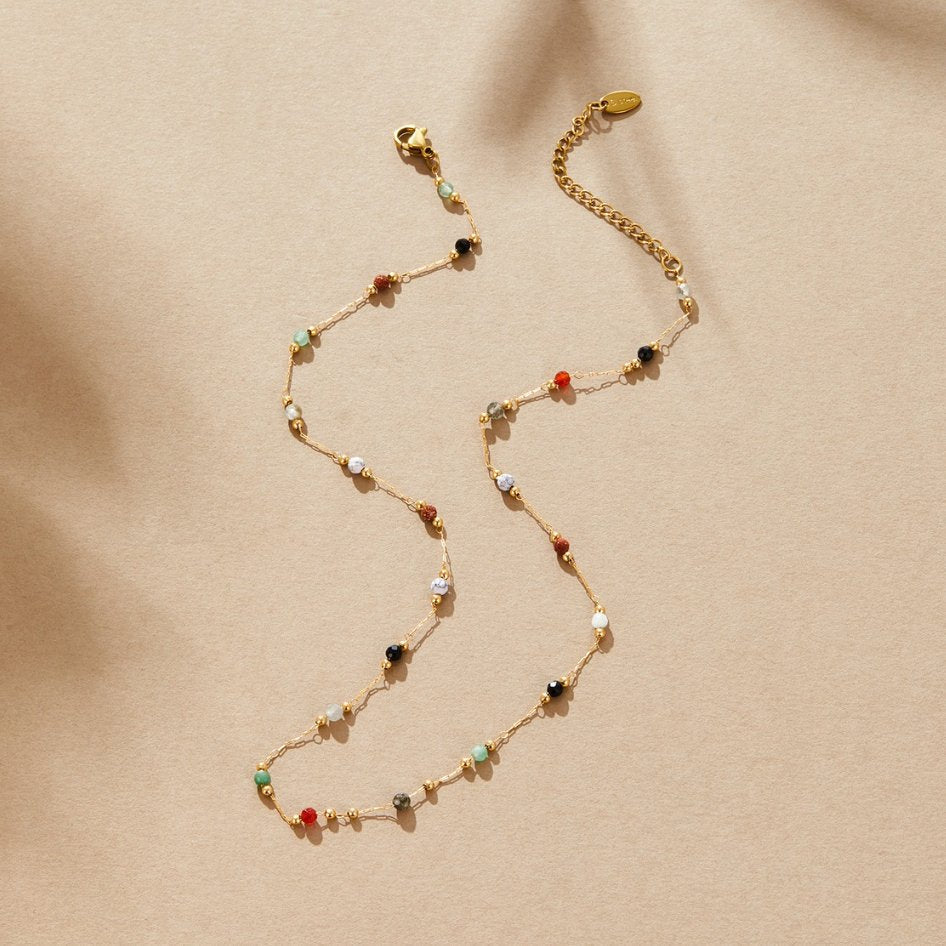 Lala - Beaded and Stone Necklace