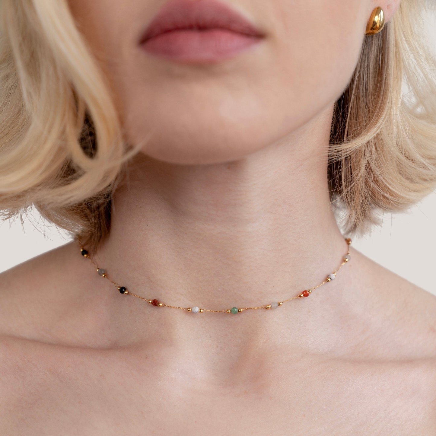 Lala - Beaded and Stone Necklace