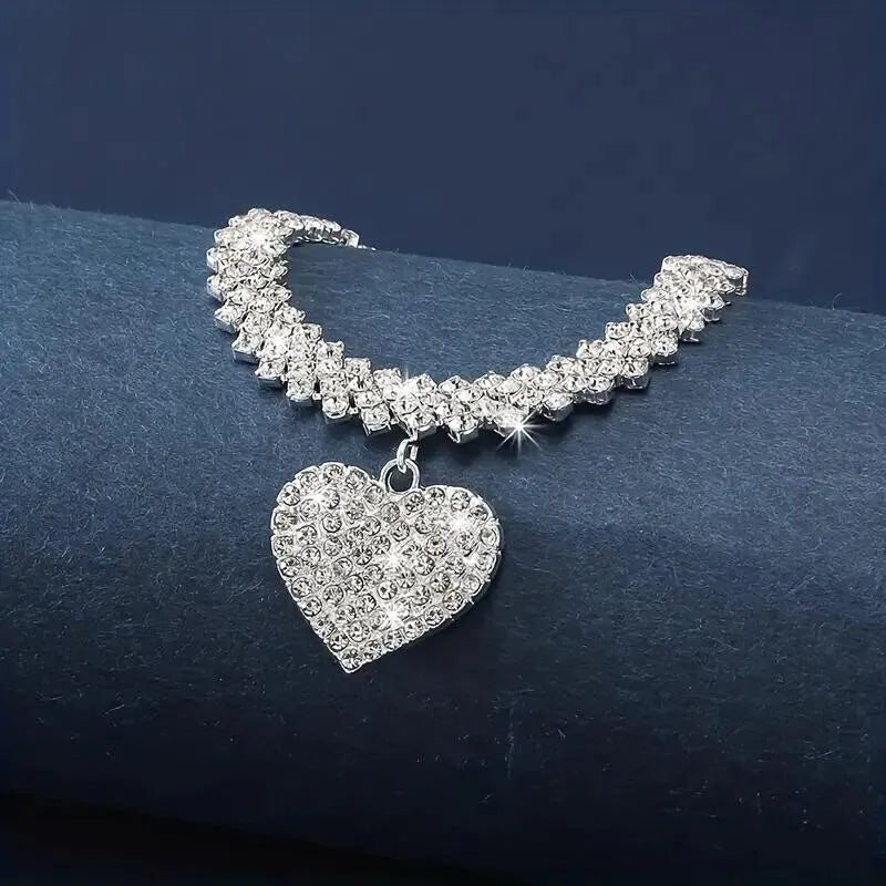 Double Tennis Necklace with Cubic Zirconia Inlays