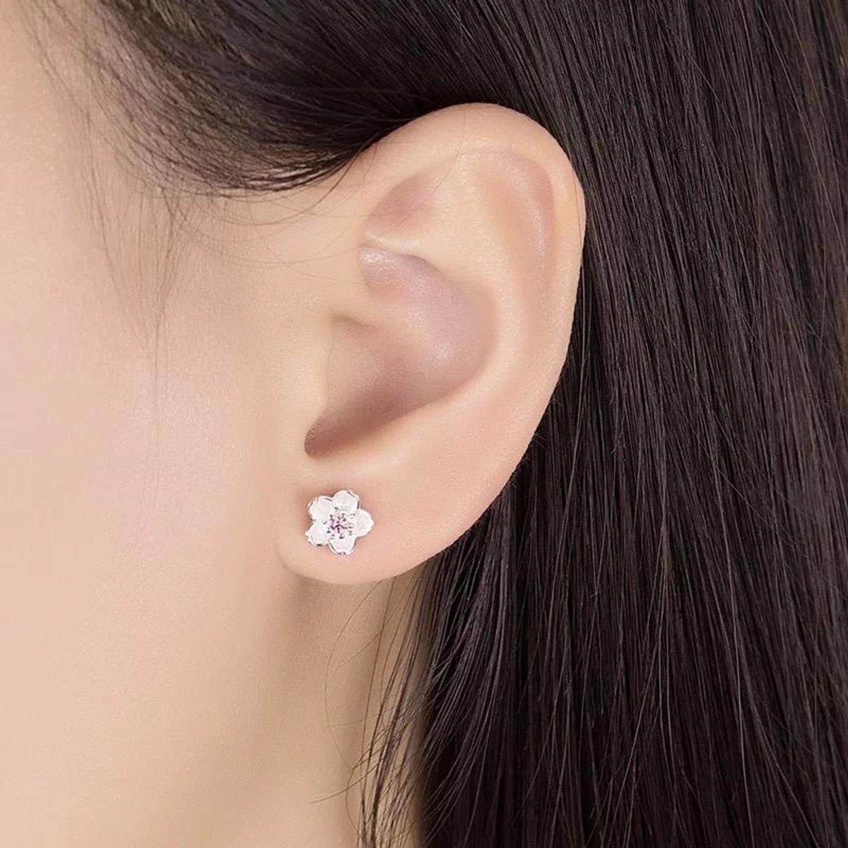 Holly - Cherry Blossom Earrings in Silver