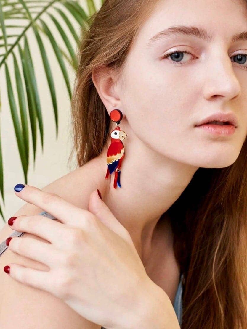 Yeganeh - Parrot Earrings in Organic Acrylic