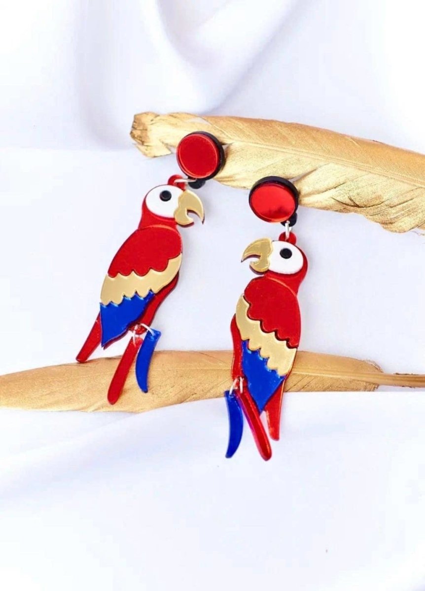 Yeganeh - Parrot Earrings in Organic Acrylic