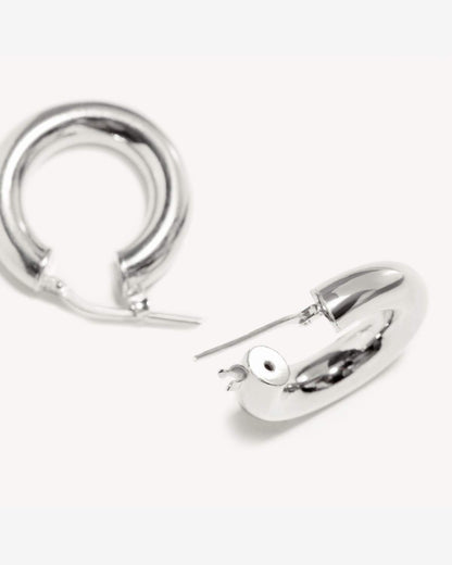 Leila - Small Silver Hoops
