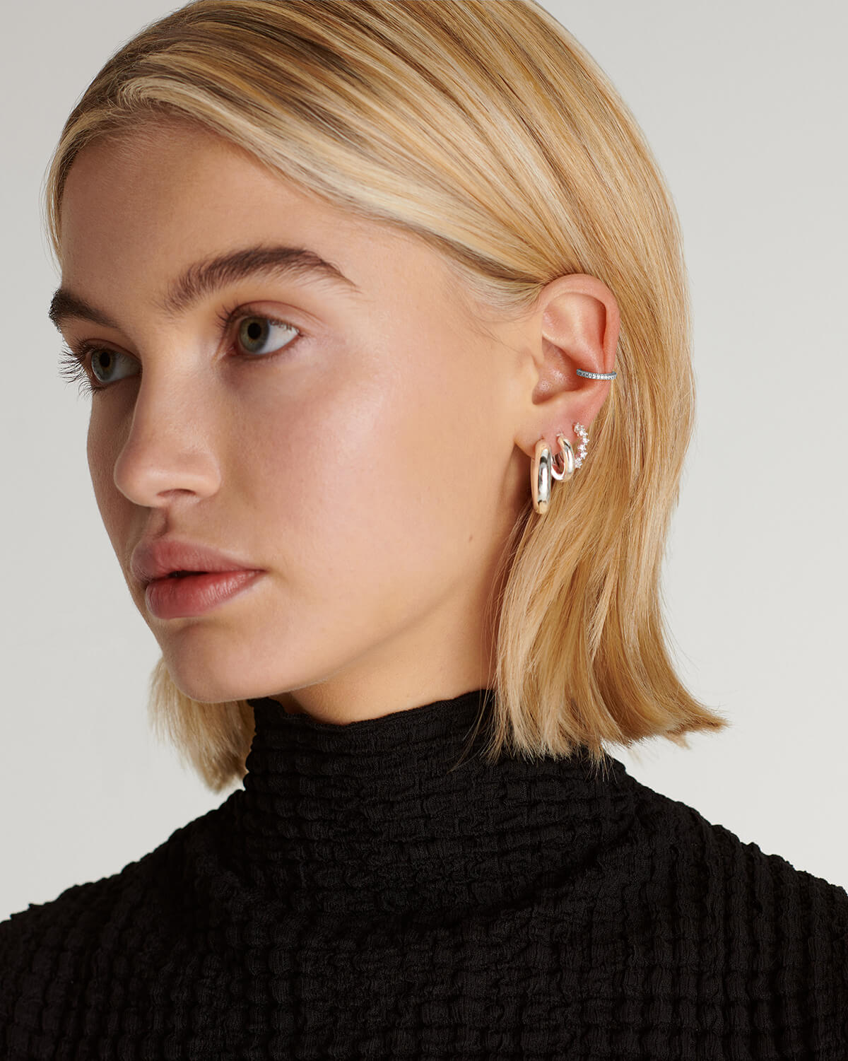 Thena - Silver Ear Hoops