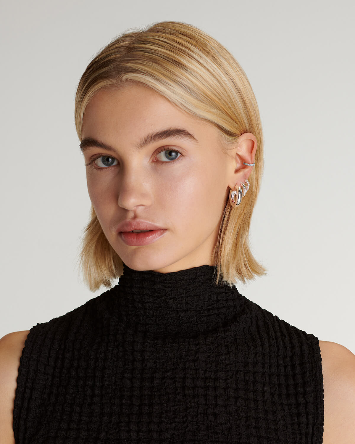 Thena - Silver Ear Hoops