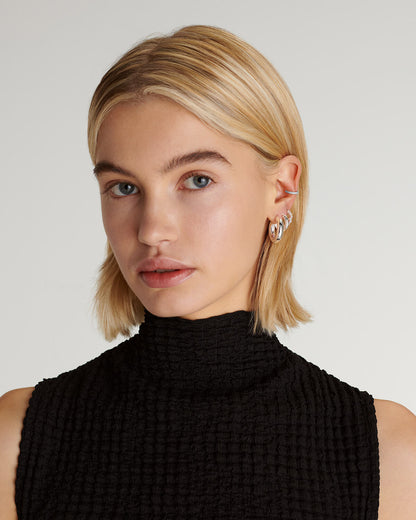 Thena - Silver Ear Hoops