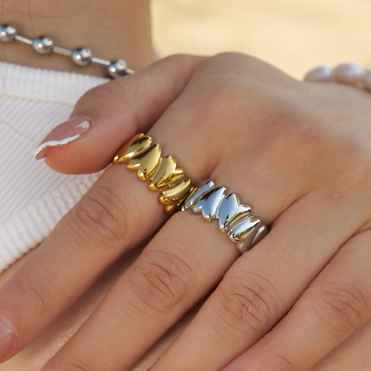 Elena - Unstable Heart Gold Ring