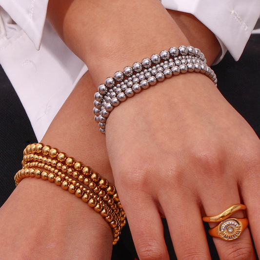 Crea - Stackable Fashion Bracelet in Metallic Gold (4mm)