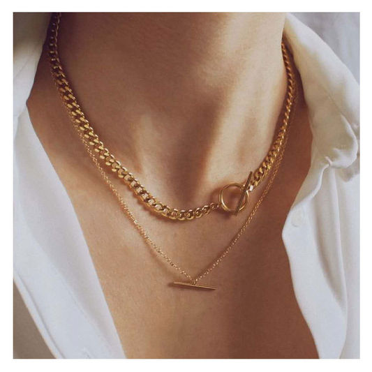 Double Chain - Cuban Chain and Pearl Chain