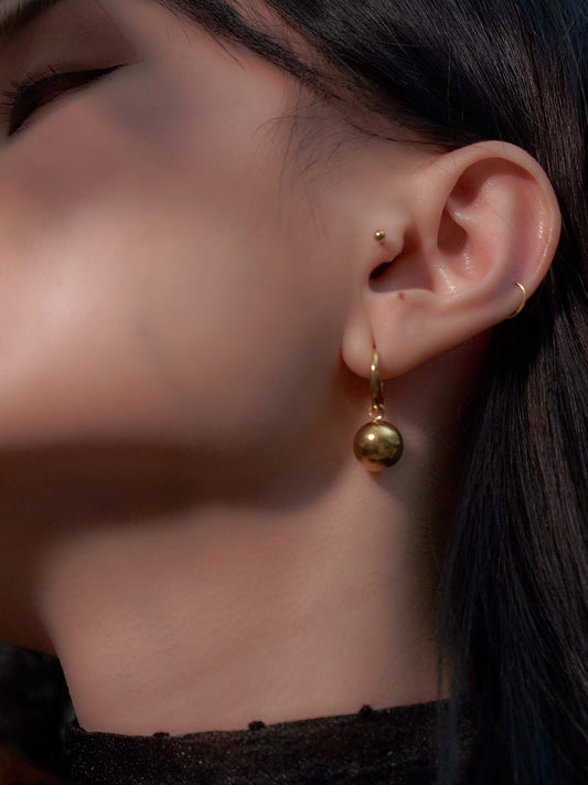 Clara - Spherical Gold Earrings
