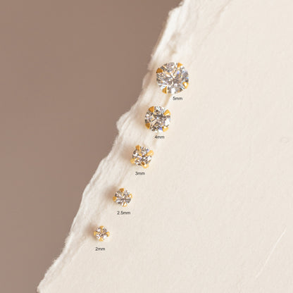 Sloane - Mini Pendientes Brillantes 2mm