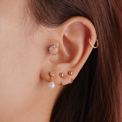 Zara - Luna Cartilage Earrings with Gems
