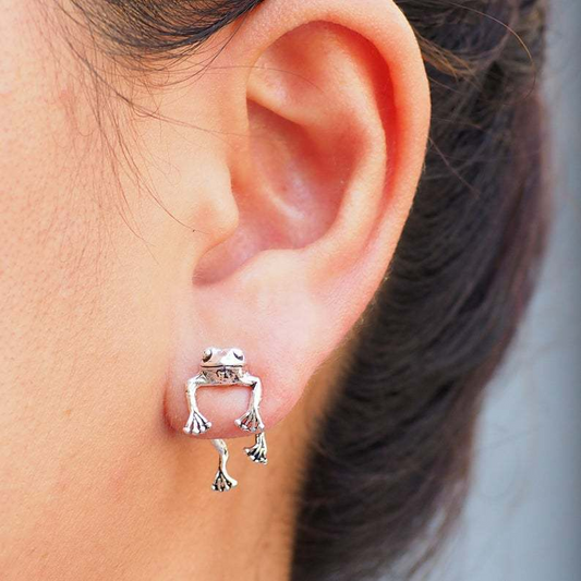 Adorable Floating Frog - Mini Frog Earrings