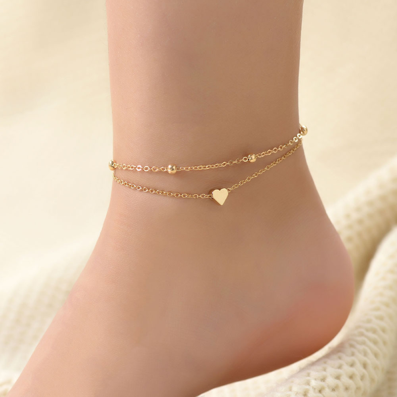 Mini Heart Anklets - Double Layered Love Anklets