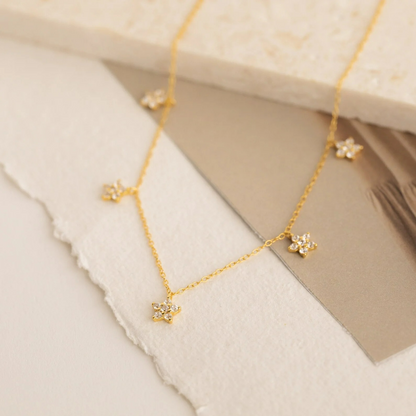 Delicate Diamond Flower Necklace