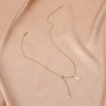 Star and Moon Necklace - Half Moon