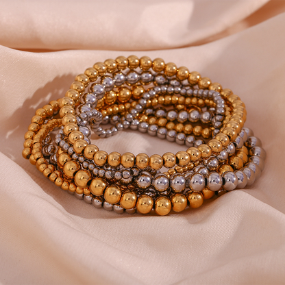 Crea - Stackable Fashion Bracelet in Metallic Gold (4mm)