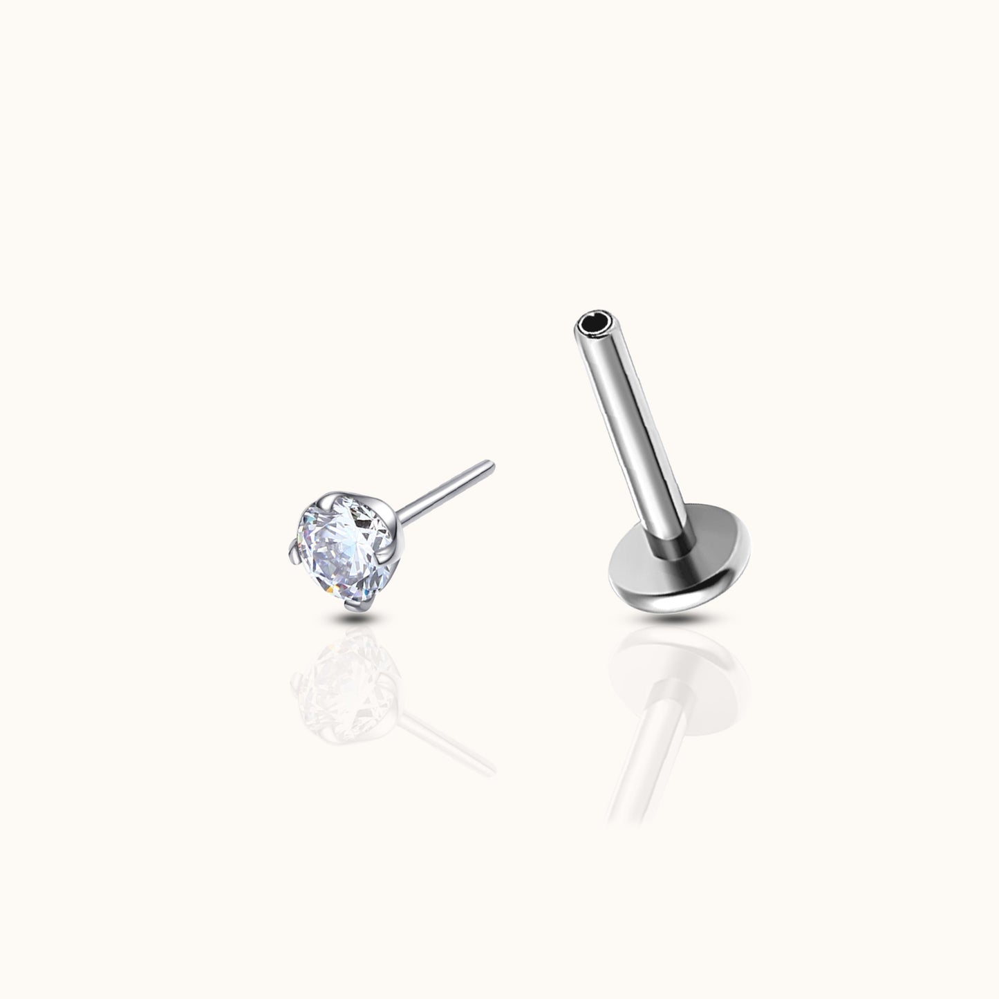 Earrings - 2mm CZ Stud Earrings with Flat Back