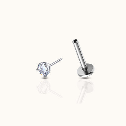 Earrings - 2mm CZ Stud Earrings with Flat Back