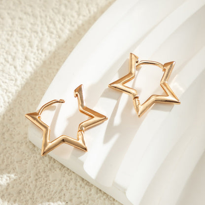 Star Huggie Earrings - Star Hoops