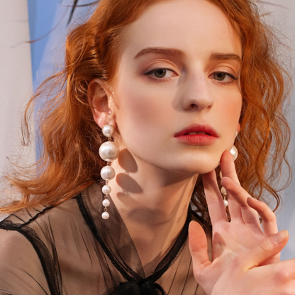 Cascade Pearl Earrings - Long Pearl Earrings