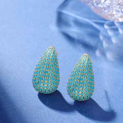 Diamond Drop Earrings - Intarsia Diamond Earring