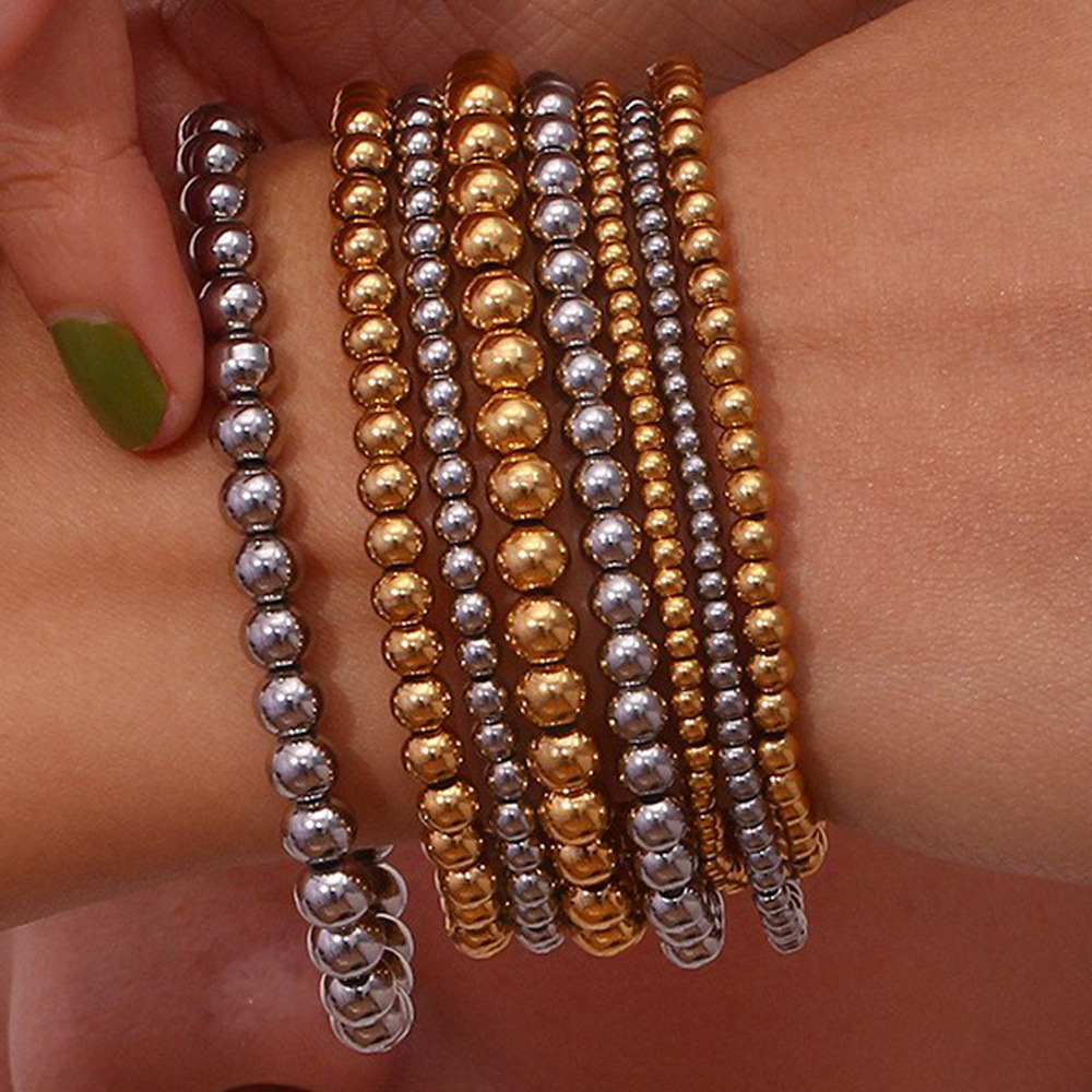 Crea - Stackable Fashion Bracelet in Metallic Gold (4mm)