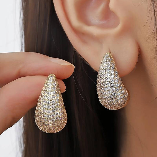Diamond Drop Earrings - Intarsia Diamond Earring