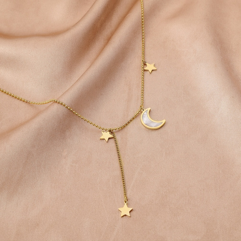 Star and Moon Necklace - Half Moon