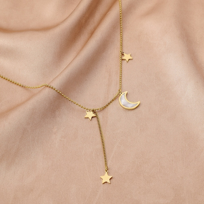 Star and Moon Necklace - Half Moon