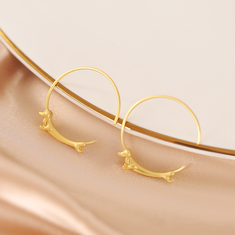 Riham - Dachshund Hoop Earrings