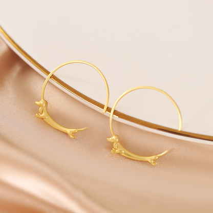 Riham - Dachshund Hoop Earrings