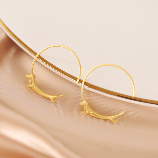 Riham - Dachshund Hoop Earrings