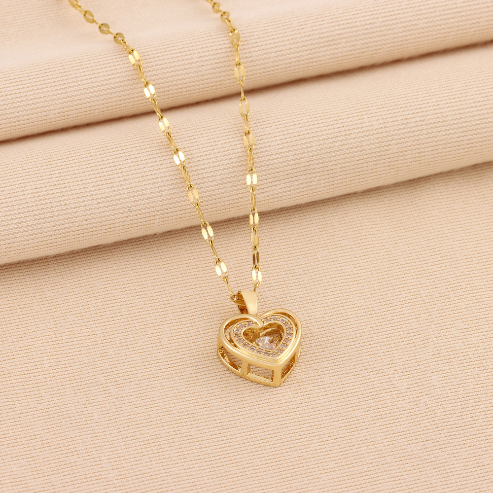 Heart Pendant - Double Layer Necklace