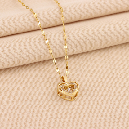 Heart Pendant - Double Layer Necklace