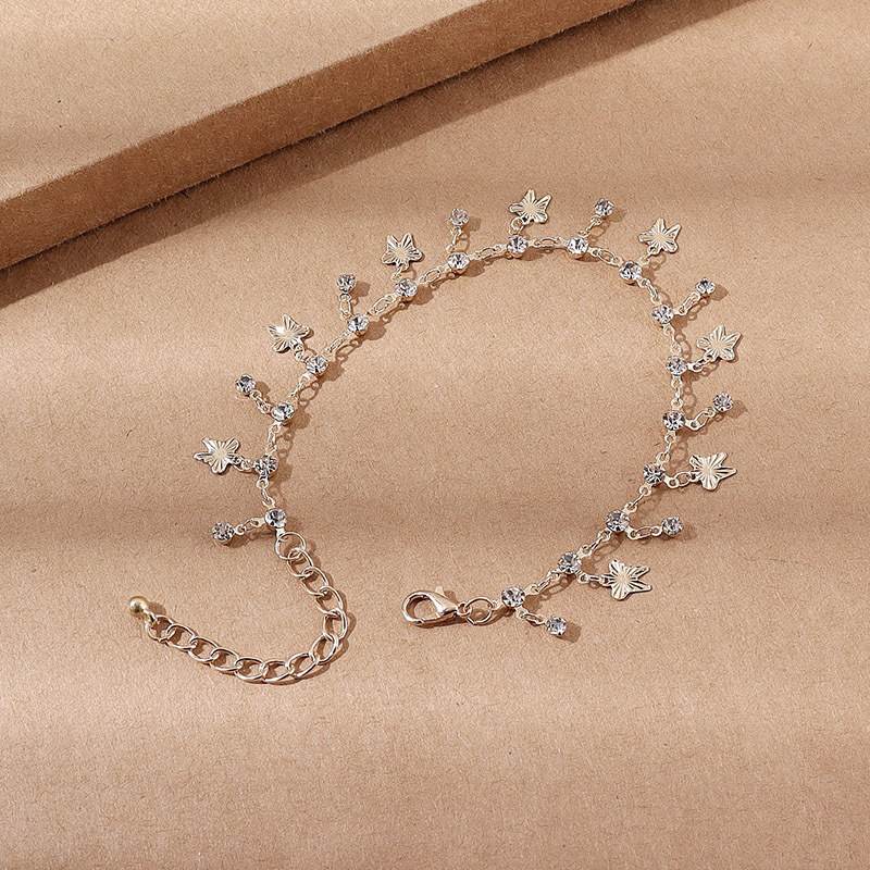 Butterfly Mirror with Tassels - Anklet with Zirconia
