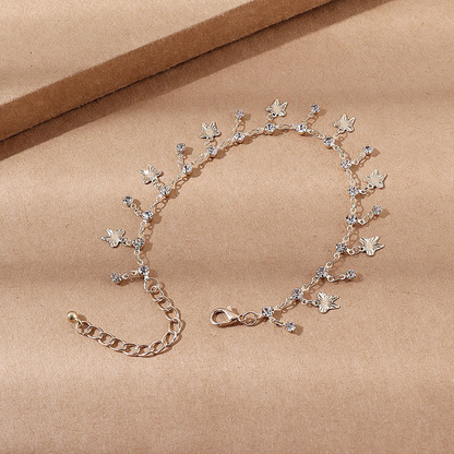 Butterfly Mirror with Tassels - Anklet with Zirconia