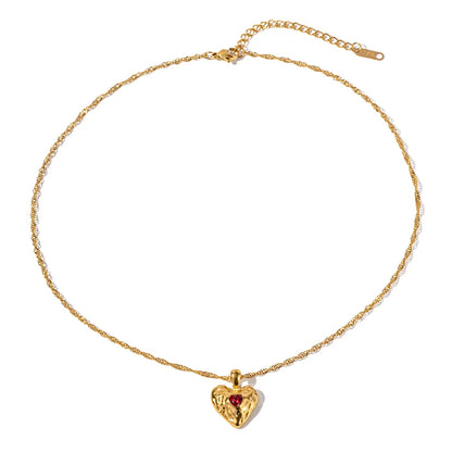 Vesper - Red Gold Heart Necklace