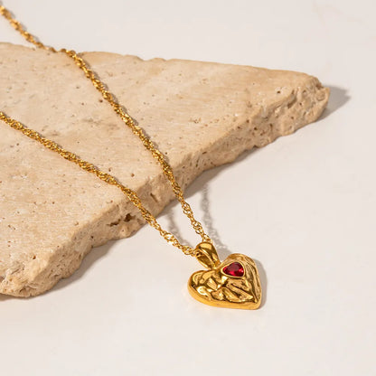 Vesper - Red Gold Heart Necklace